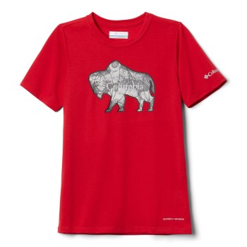 Columbia Ranco Lake Short Sleeve, Camiseta Azules Rojos Para Niño | 029578-ABI